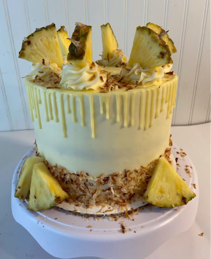 Edstroms pina colada cake that Freeman made. This is her most popular cake flavor. 