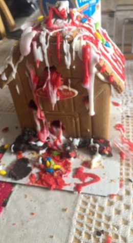 Ericksons gingerbread house before it got destroyed.